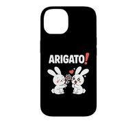 Carcasa para iPhone 14 Arigato! Funny Chibi Anime Bunny Kawaii Manga Comedia
