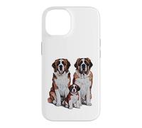 Carcasa para iPhone 14 Arte de Dibujo de la Familia de Cachorros de San Bernardo.