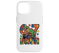 Carcasa para iPhone 14 Ausim Six Seven Bruh Dino Autismo Awreness 67 Meme niños Niños