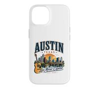 Carcasa para iPhone 14 Austin Texas Live Music Capital Estilo Guitarra Vintage