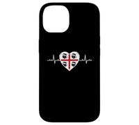 Carcasa para iPhone 14 Bandera de Cerdeña Heartbeat Four Moros Pride Design