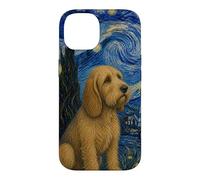 Carcasa para iPhone 14 Basset Fauve de Bretagne Perro Van Gogh Noche Estrellada