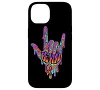 Carcasa para iPhone 14 Be Kind ASL Lenguaje de señas | Retro Groovy - Melting Art