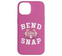 Carcasa para iPhone 14 Bend and Snap Football Game Day Coquette Bow Pink Football