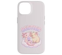 Carcasa para iPhone 14 Besties Axolotl Capybara Bubble Tea Lindo Kawaii Anime Animal