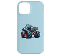 Carcasa para iPhone 14 Big Wheels Police Car Vehicle Kids Boys Monster Truck
