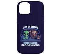 Carcasa para iPhone 14 Bigfoot & Alien se meten en Perdedor, Estamos Tomando Malas Decisiones