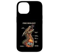 Carcasa para iPhone 14 Biología del Fuego Dragón Nerd Anatomía Diagrama de Ciencias Míticas