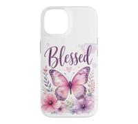 Carcasa para iPhone 14 Blessed - Women's Christian Faith Butterfly Watercolor