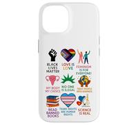 Carcasa para iPhone 14 BLM Human Rights Feminism Trans Science Books LGBTQ Kindness