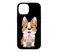 Carcasa para iPhone 14 Boba Milk Tea Corgi Dog Puppy Lover Kawaii Anime japonés