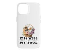 Carcasa para iPhone 14 Bonita Cesta Cristiana con Gatitos de It Is Well with My Soul
