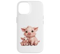 Carcasa para iPhone 14 Bonito diseño de mamá cerdita y Cerdito bebé