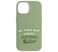 Carcasa para iPhone 14 Bonito Regalo Divertido para yoguis con Texto en inglés My Yoga Mat Knows All My Secrets