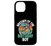 Carcasa para iPhone 14 Brother of The Birthday Boy Gaming T-Rex Cumpleaños a Juego