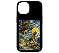 Carcasa para iPhone 14 Bulldog Francés Noche Estrellada Van Gogh Lindo Perro Aullando