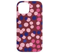 Carcasa para iPhone 14 Burgundy and Pink Polka Dot Fun Pattern