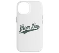 Carcasa para iPhone 14 Camiseta Deportiva clásica con Texto en inglés Green Bay Wisconsin Varsity Script