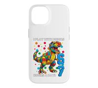 Carcasa para iPhone 14 Camiseta Dino I Play with Bricks 6 7 Hours per Day