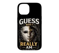 Carcasa para iPhone 14 Camiseta estética Oscura Vintage con diseño de máscara Guess Who I Really Am