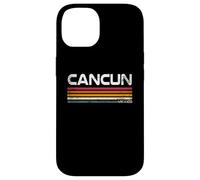 Carcasa para iPhone 14 Cancún México Retro Rayas Vintage Beach Travel Design