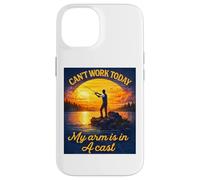 Carcasa para iPhone 14 Can't Work Today My Arm is in A Cast Fly Fishing Humor Divertido