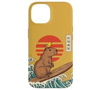 Carcasa para iPhone 14 Capybara Surfing Japonés Gran Ola Kanagawa Ukiyo-e