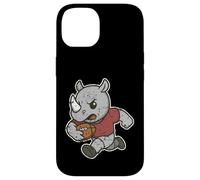 Carcasa para iPhone 14 Caricatura de Rugby Rhino Carga