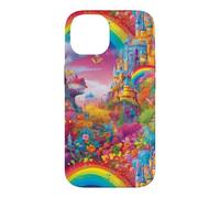Carcasa para iPhone 14 Castillo Rainbow Fairytale Magical Princess Design