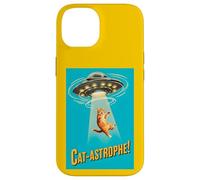 Carcasa para iPhone 14 Cat-astrophe! - Póster de la película Vintage Retro de platillo Volador OVNI