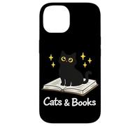 Carcasa para iPhone 14 Cats & Books Lector de Libros de Lectura de Gatos Negros