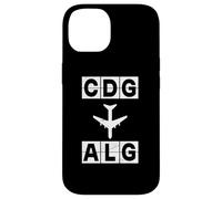Carcasa para iPhone 14 CDG a ALG Ruta de avión París Argel