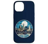 Carcasa para iPhone 14 Centro de Charlotte Moonlight Carolina del Norte Horizonte NC