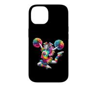 Carcasa para iPhone 14 Cheerleader Pom Poms Colorful Outfit Rainbow Tie Dye