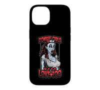 Carcasa para iPhone 14 Chicas Zombies Necesitan Amor Demasiado Divertido Halloween Pop Art Dead Girl