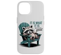 Carcasa para iPhone 14 Chill Raccoon Lazy Summer Actitud - Cita Divertida