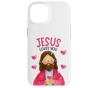Carcasa para iPhone 14 Christian Kids Jesus Loves Me God Niños Pequeños Niñas Adolescentes Jóvenes