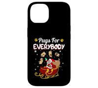 Carcasa para iPhone 14 Christmas Pugs For Everybody Santa's Sleigh Pug Dog Lover
