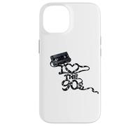 Carcasa para iPhone 14 Cinta Adhesiva Suelta con Texto «I Heart The 90s Movie Store Rent»