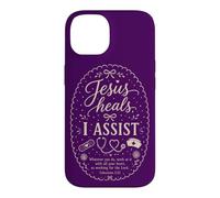 Carcasa para iPhone 14 Cita de fe de Enfermera Cristiana Jesús Sana I Assist Humor