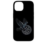 Carcasa para iPhone 14 Classic Huginn Muninn Celtic Viking Brújula Vegvisir