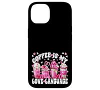 Carcasa para iPhone 14 Coffee Is My Love Funny Language For Women Valentines Latte