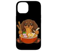 Carcasa para iPhone 14 Comer Ramen Dachshund Japanese Noodles Bowl Anime Manga