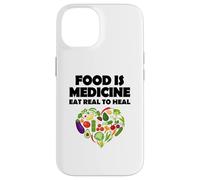 Carcasa para iPhone 14 Comida Medicina Come Real para Sanar Vegano