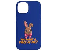 Carcasa para iPhone 14 Conejo de Pascua Divertido con Texto en inglés Do You Want Piece of Me