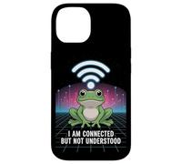 Carcasa para iPhone 14 Connected But Not Understood - Absurd Frog WiFi Vaporwave