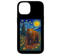 Carcasa para iPhone 14 Cool Bear in The Starry Night Painting Concept Graphic Art