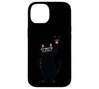 Carcasa para iPhone 14 Cool Cat Vintage Style Black Cat Rock On Gafas de Sol Diseño