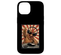 Carcasa para iPhone 14 Cool Retro Chicken DJ Funny Rooster Music Hombres Mujeres