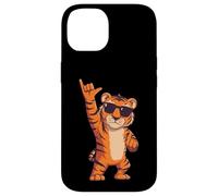 Carcasa para iPhone 14 Cool Tiger Rock On Funny Animal Lover Graphic Gafas de Sol